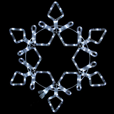 LED Rope Light Snowflake Commercial Christmas Decoration White 3'