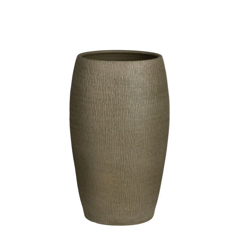 Alven Terracotta Table Vase, Green, 50cm H x 30cm W x 30cm D