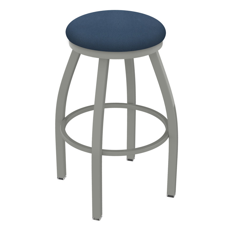 Tabouret pivotant Cragin XL802, Nickel anodisé, Vinyle - baie Rein, Tabouret de bar (siège d’une hauteur de 30 po)