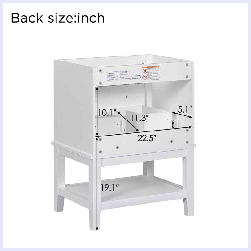 Modern Bathroom Vanity Storage Cabinet with Drawer and Open Shelf
