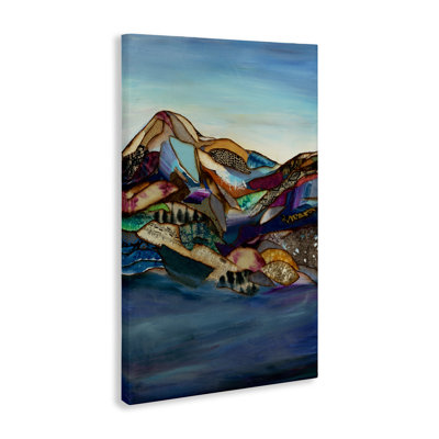 Patchwork Collaged Mountains Canvas, design by Van Horne-Borcherding