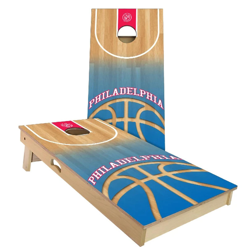 A7/*2' X 4' Washington Basketball Cornhole Board Set With Carry Case, Philadelphia