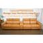 Canapé modulaire en cuir orange 5 pièces avec espace de rangement et sièges inclinables électriques, confortable pour un espace de vie principal, style moderne, rembourrage en coton technique