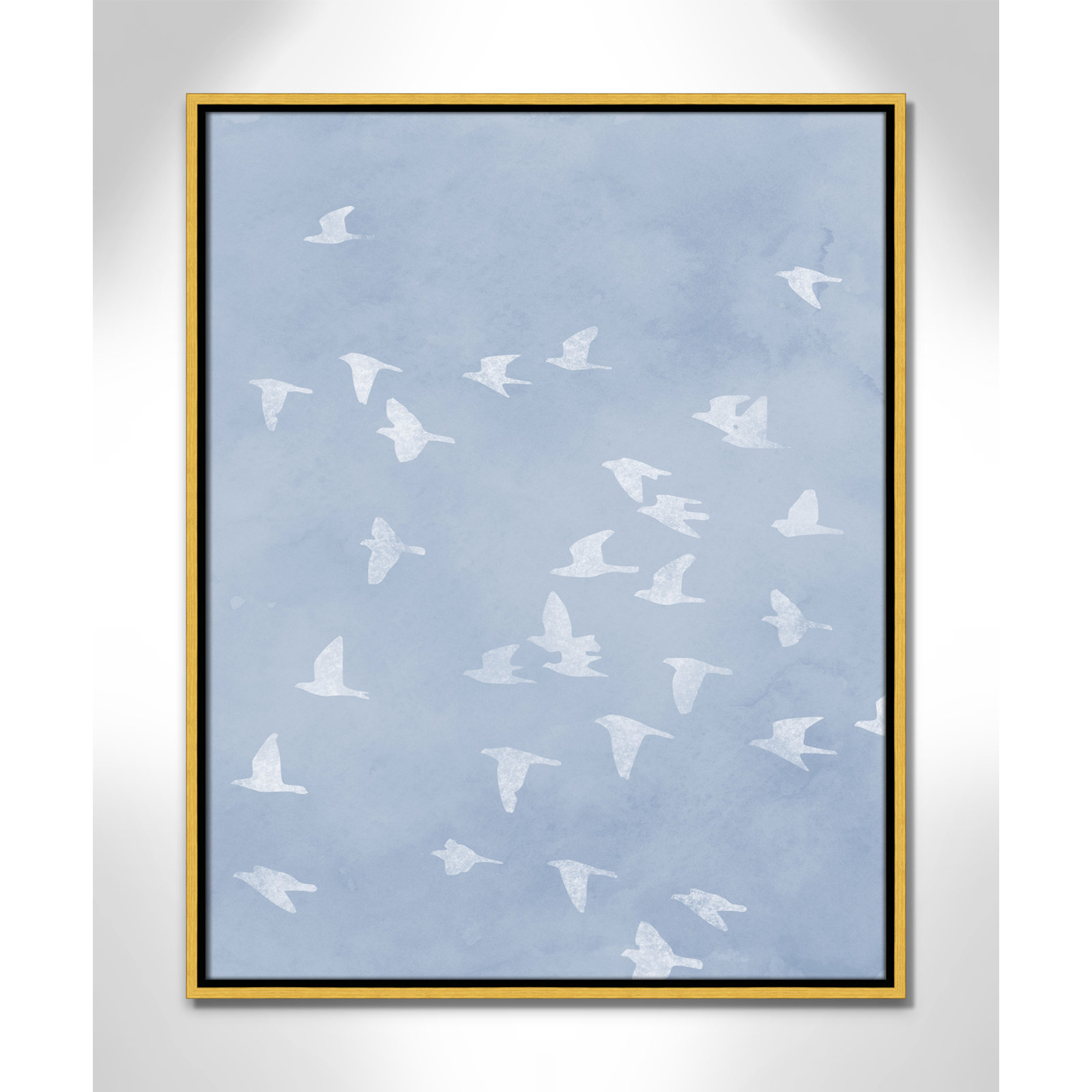 Flying Friends Print by Marcus Prime, 23.5'' W x 29.5'' H, Gold Floater