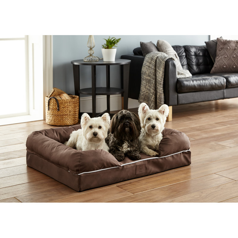 Ashlyn Orthopedic Polyester Pet Bed, Brown, Large (117cm W x 93cm D x 27cm H)