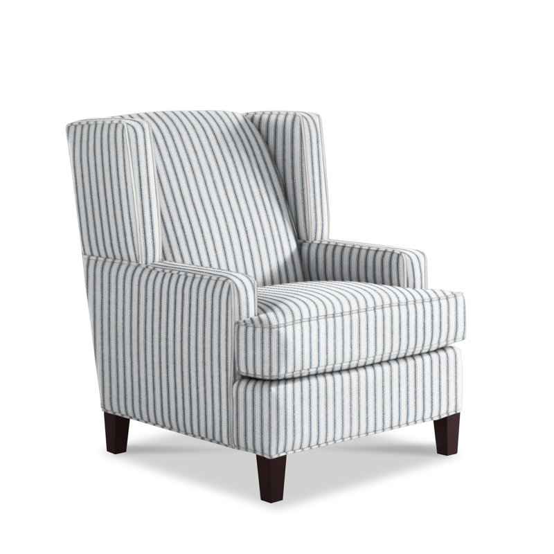 Carrington Club Chair, Navy Cotton, Espresso