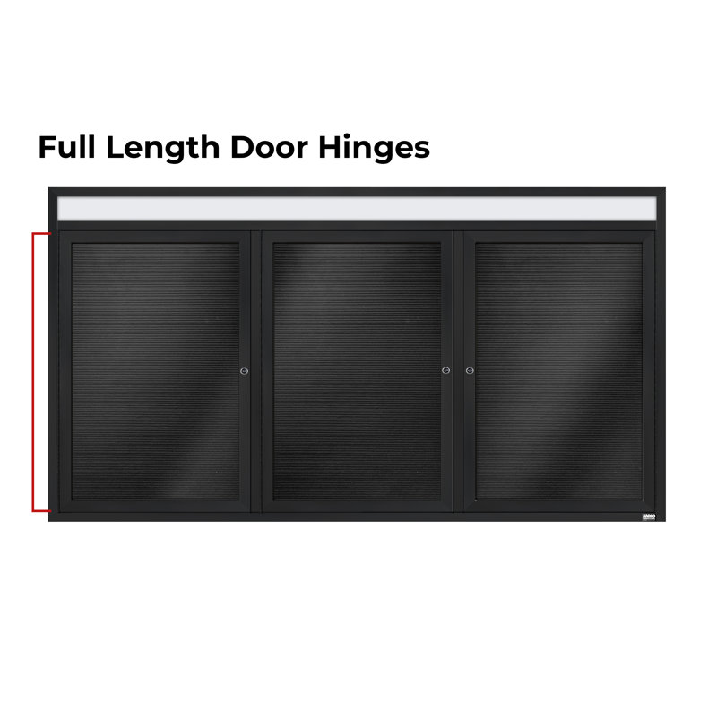 Carte à fixation murale délimitée directory cabinet, Noir thermolaqué, Trois, H 36 po x l 72 po