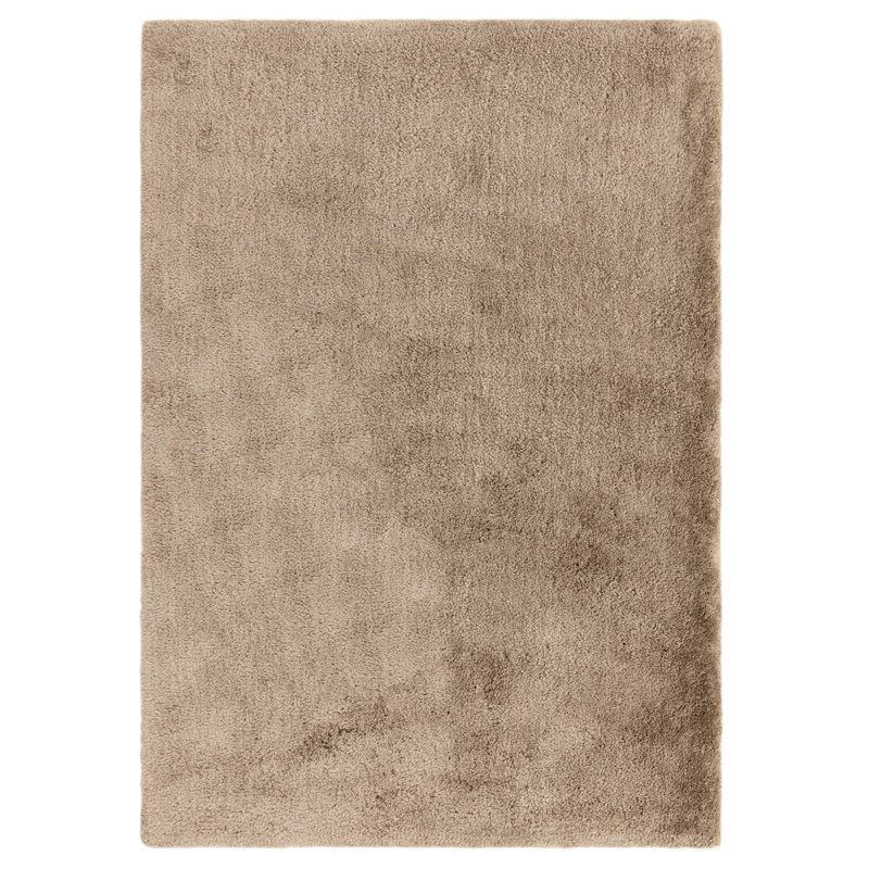 Tachiana Hand Tufted Shaggy Taupe Area Rug, Rectangle 80 x 150 cm