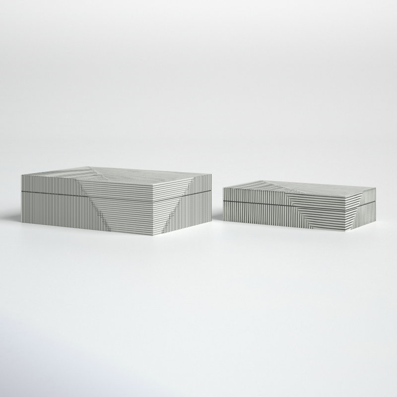 Montague Resin Set of 2 Ridged Boxes