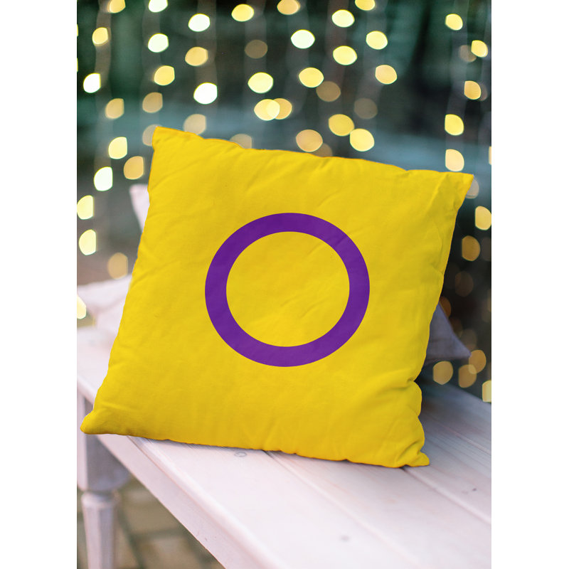 Coussin décoratif O5_Intersex Flag, H 18 po x l 18 po