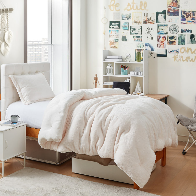 Thickest Comas Bae She Thick Oversized Comforter Set, King Comforter + 2 King Shams, Ivory