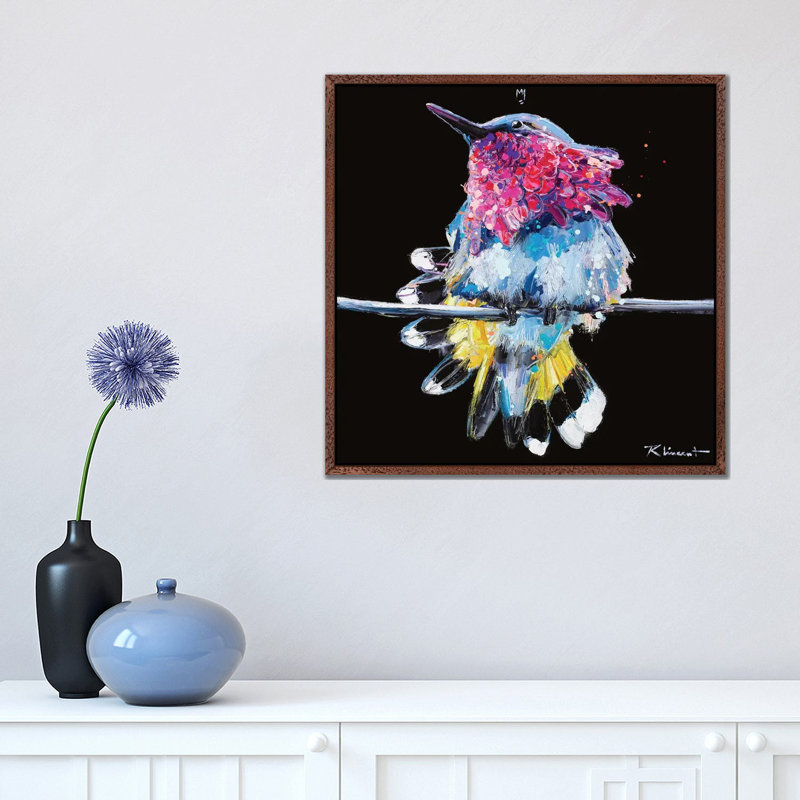 Plume by Vincent Richeux - Floater Frame Gallery-Wrapped Canvas Giclée on Canvas, Classic Brown Wood Framed Canvas