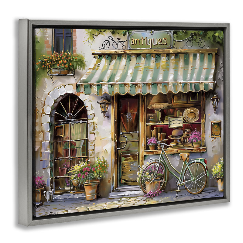 Cadre flottant charmant et antique, design par Arlington Prints, H 17 po x l 21 po, Cadre flottant gris lustré