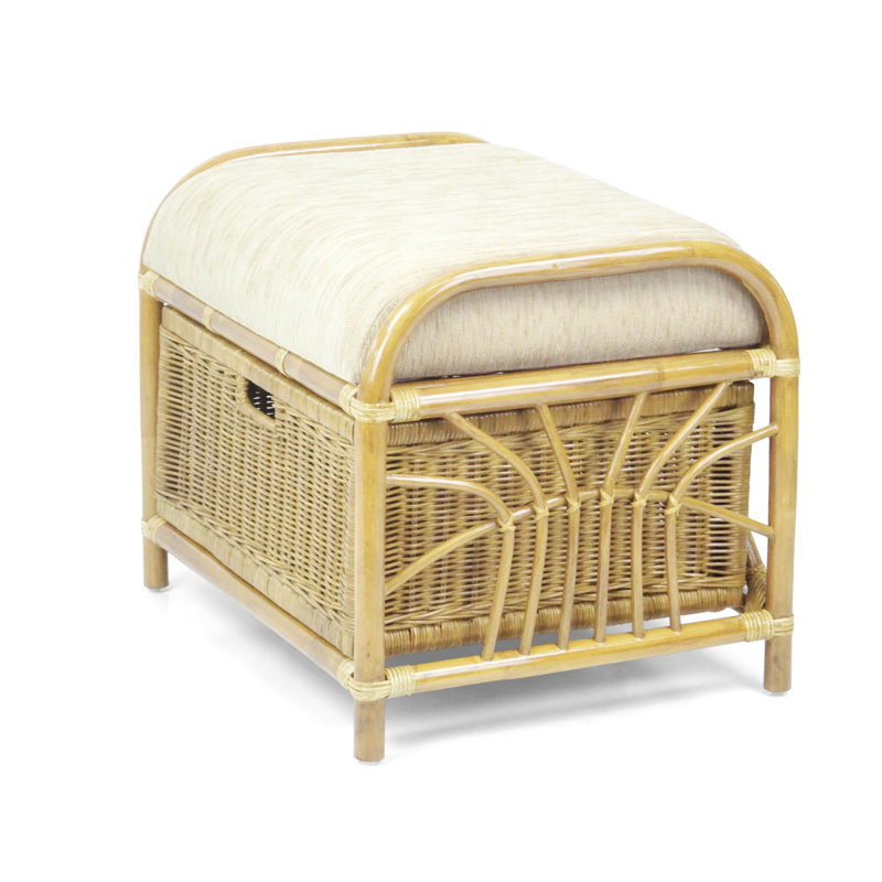 Eukleides Upholstered Ottoman, Natural