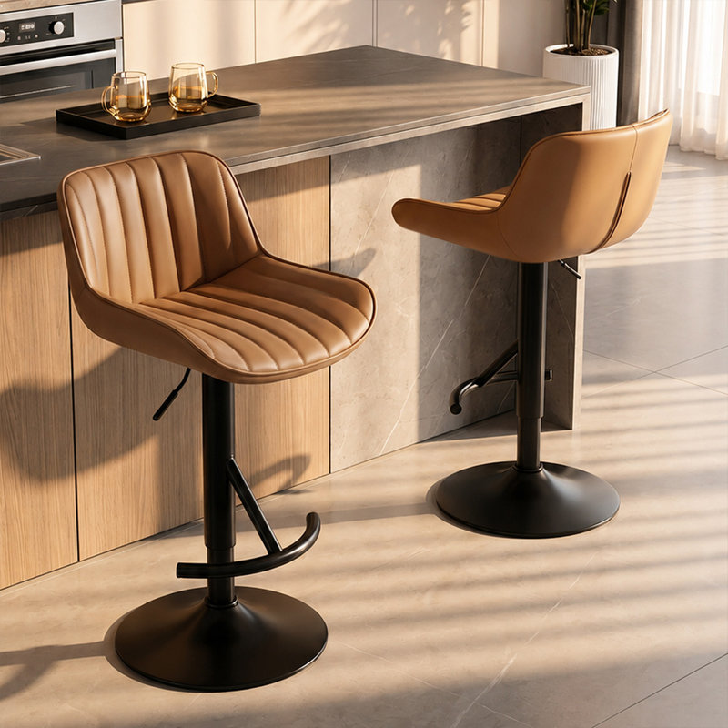 Ensemble de chaises à dossier brun et noir (ensemble de 2)