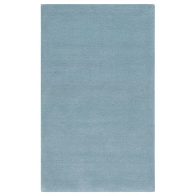 Fifth Avenue Hand Tufted Wool/Cotton Solid Color Rug in Blue