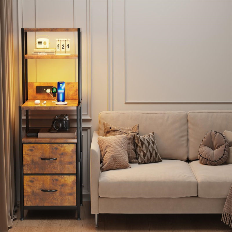 41cm W Metal Bedside Table