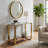 Modern Wood and Metal Rectangular Living Room Table with Shelf Storage for Home Display - Small Coffee Table for Office or Bedroom Decor - Gold & Brown-1730800108