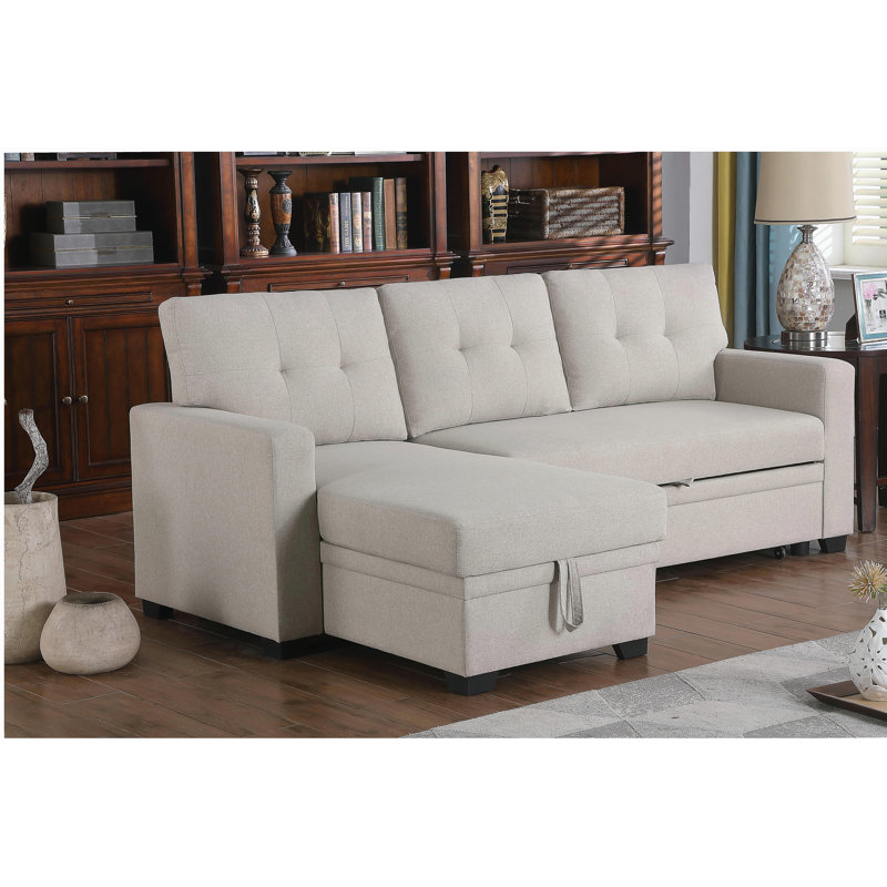 Canapé modulaire rembourré avec méridienne, Beige