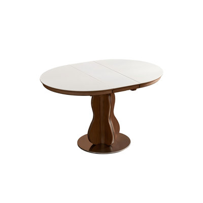 47.24"Modern Minimalist Extendable Convertible Round Sintered Stone Dining Table for Small Spaces