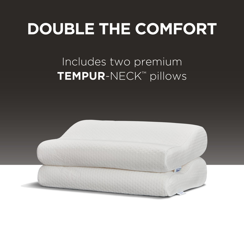 Tempur-Ergo Neck Memory Foam Extra Firm Pillow, 2 Pack, Medium Profile