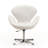 Raspberry Modern Vegan Leather Upholstered Metal Swivel Balloon Chair in White-1281686547