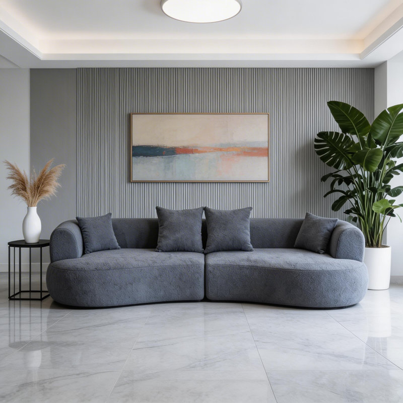 Canapé modulaire incurvé Modern, Gris