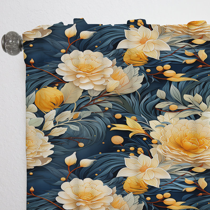Rideau en velours tropical obscurcissant Ocean Odyssey - motif tropical II - 1 panneau, L 52 po x L 90 po