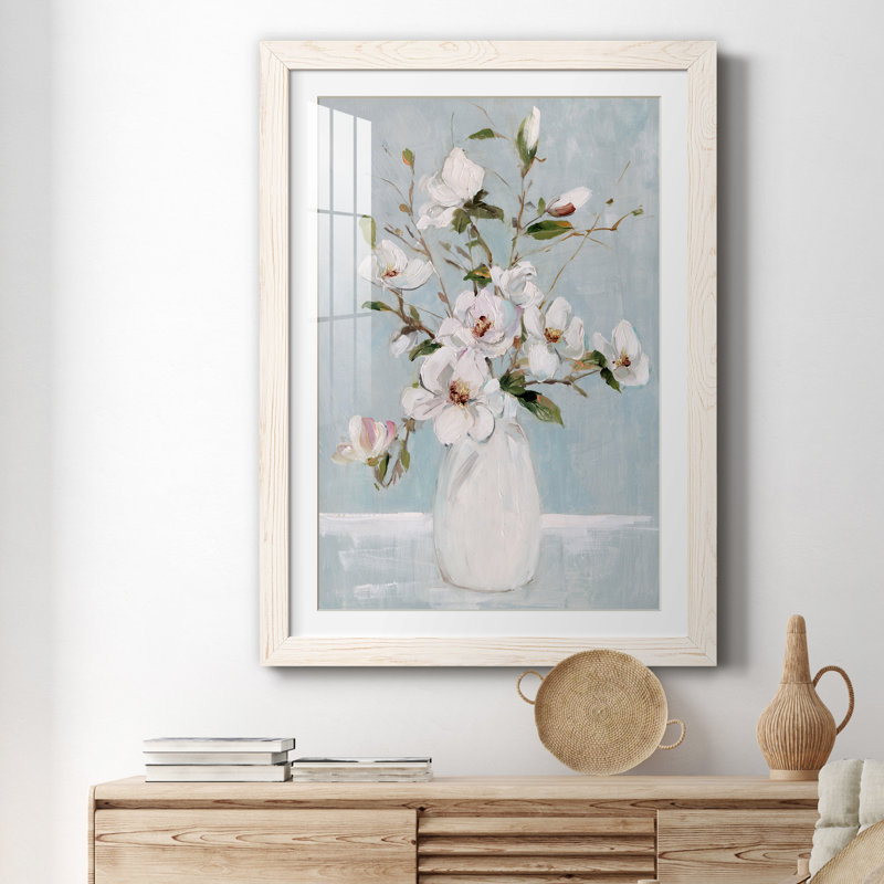 Magnolia Charm - reproduction de cadre photo sur papier, Blanc, H 37,5 po x l 27,5 po x P 1,5 po
