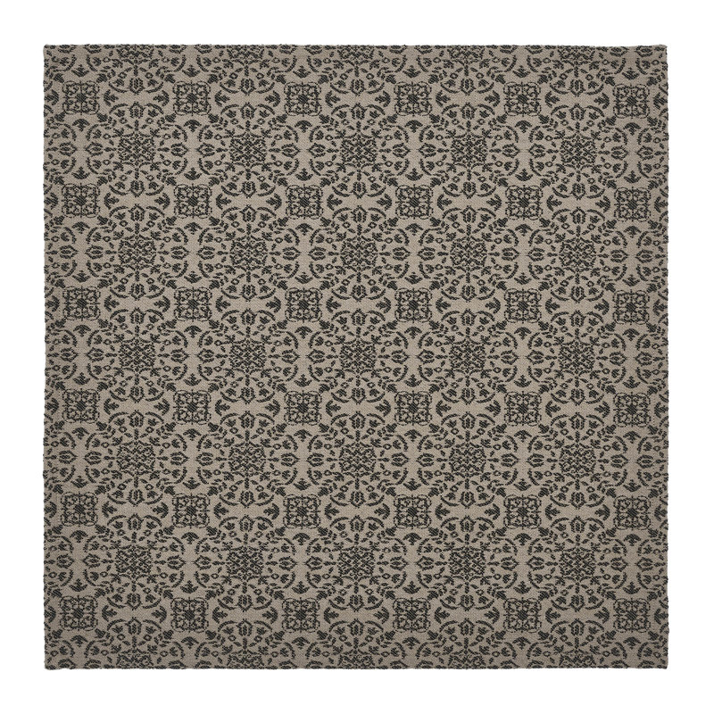  Geometric Table Topper, Tan/Black, 20" Square