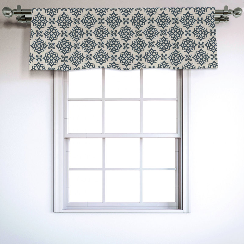 Sateen Abstract Ruffled Window Valance