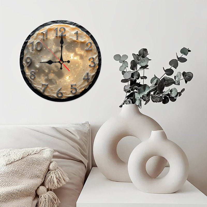 Horloge de lune avec étoiles brillantes