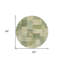 Tapis d'intérieur rond 8 po à motif géométrique vert lavable