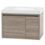 Meuble-lavabo mural simple 30,5 po avec plateau en marbre de culture-571183420