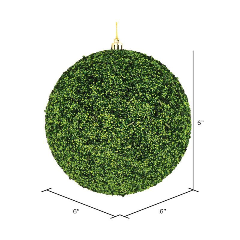 Ornement boule perlé, Vert mousse