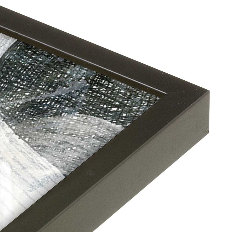 «Un Dibujo en la Pared I» par June Erica Vess, reproduction d'art, Open Corner Framed Print without Mat Paper, Noir