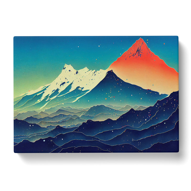 Exotic Painted Mountains - Wrapped Canvas, 50cm H x 76cm W x 3cm D