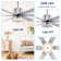 52'' Modern Ceiling Fans with Remote,Wood Ceiling Fan with Lights,LED Ceiling Fan Light with 6 Blade,3 Speed AC Motor Indoor Ceiling Fan