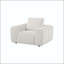 Chaise d'appoint rembourrée avec profil sculptural, capitonnage et accoudoirs surdimensionnés - ivoire-130221679