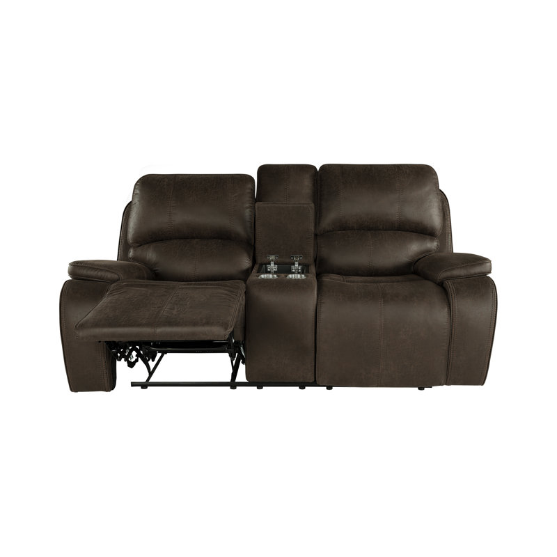 Causeuse inclinable avec accoudoirs coussinés de 78,7 po Sachika