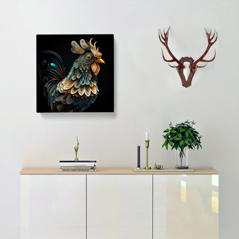 Chicken Ornamental Art - Print, 50cm H x 50cm W x 3cm D
