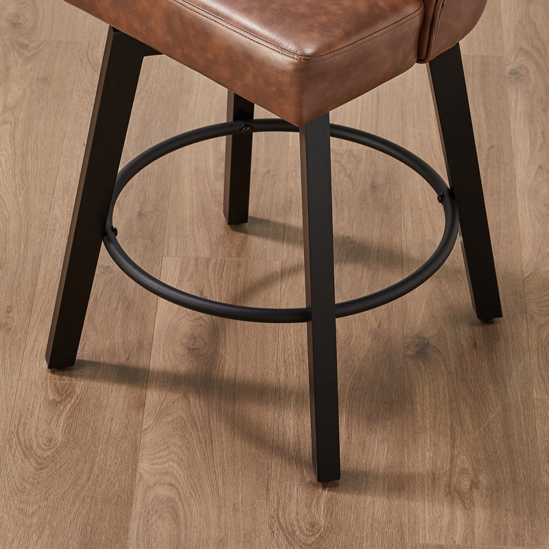 Arjean Swivel Upholstered Counter Stool, Brown