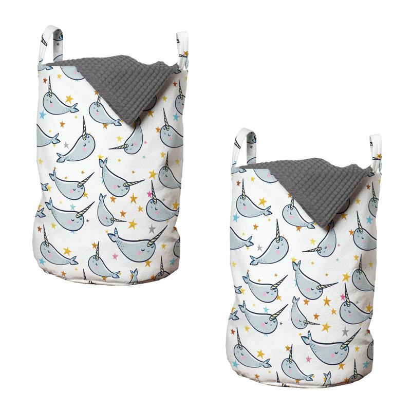 Multicolore Highland Dunes Narwhal, ensemble de 2 sacs à linge 13 "x 19"