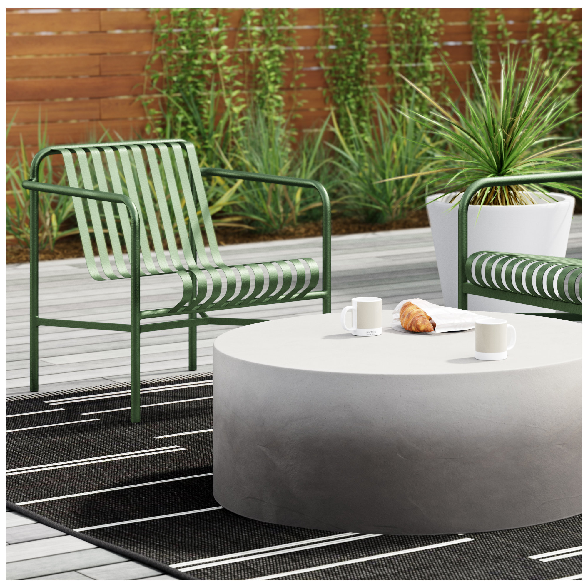 Abra Outdoor Lounge Chair, Dark Green