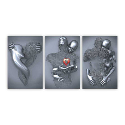 Romantic Figures Modern Acrylic Wall Art 3 Piece Set