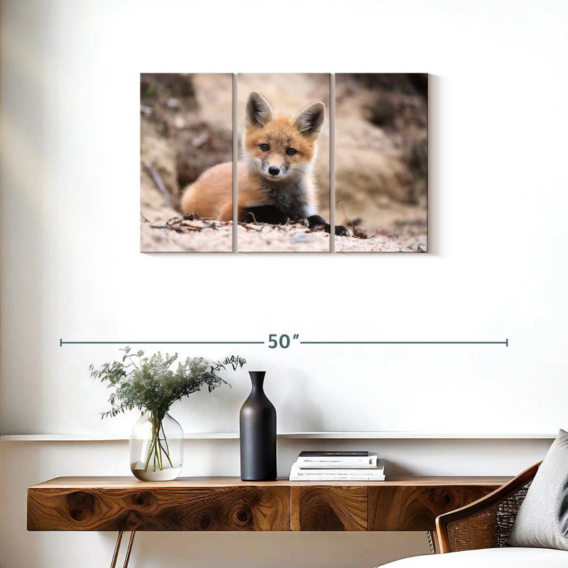 Brampt Little Brown Fox, 20" H x 33" W