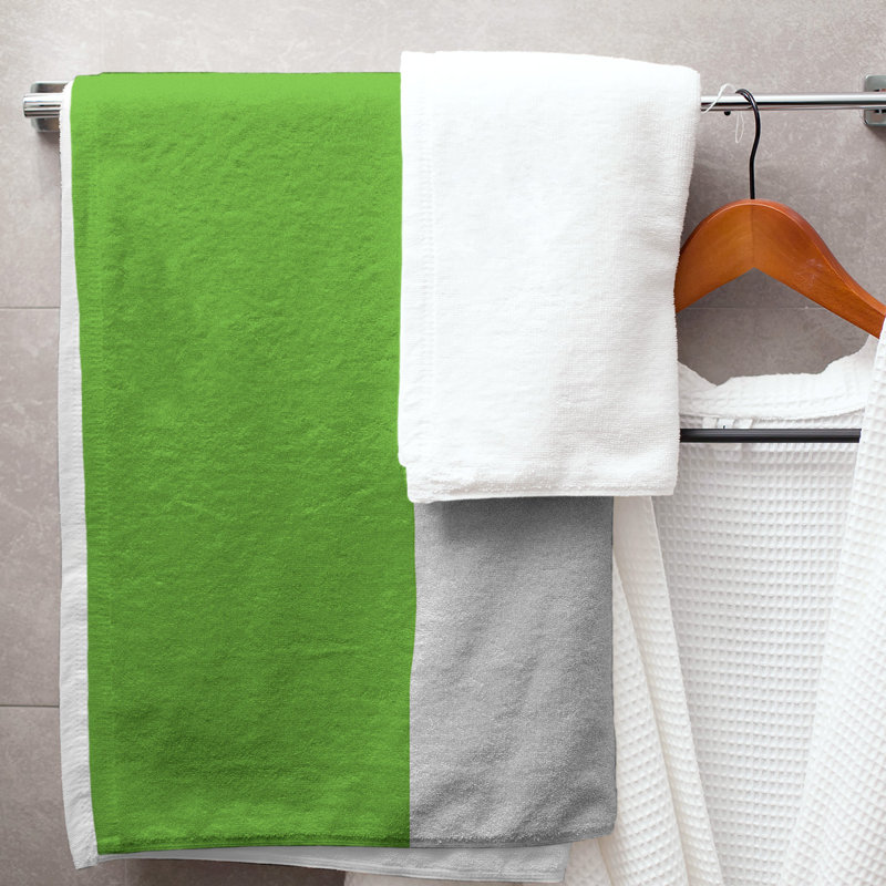 Bath Towel, Green/White/Madison Blue