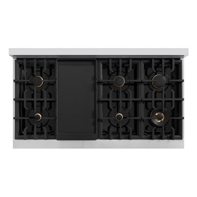 ZLINE Autograph Edition 48 in. 6.7 cu. ft. Classic Double Oven Dual Fuel Range with 8 Burner Gas Cooktop