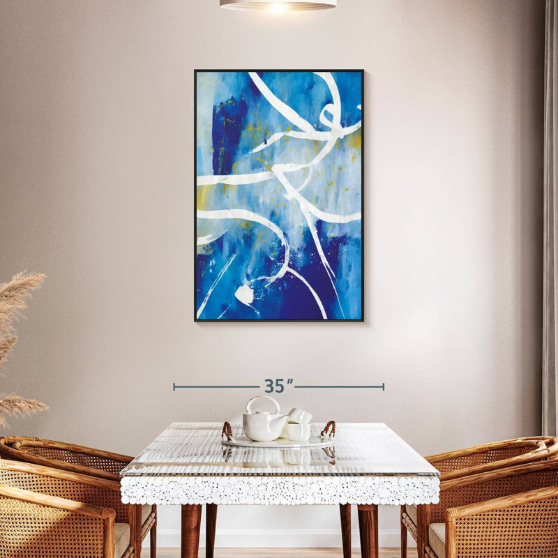 Walley White Gold Splatter, Floating Frame Black, 29" X 43"