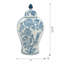 D7.1x12.6 "Bocal en porcelaine bleu et blanc avec motifs floraux